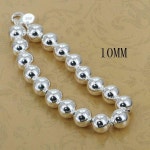 여자은팔찌 925 실버팔찌 체인 H1362 야 도금  패션 주얼리 참 10mm  비즈 H : 메가글로우