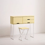 수납화장대 서랍형 화장품정리 미니화장대 틈새 버터 화장대 의자 세트 : 블링제니스