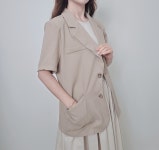 여성 여름 반팔자켓 국내제작 2 color 마자켓 출근 자켓 : 미니랑