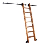 원목 나무 슬라이드 사다리 부품 트랙 책장 도서관 레일 내츄럴 수납 인테리어 안방 고급 거실장 : 럭시드몰