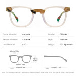 HEPIDEM 남성용 무광 아세테이트 안경 레트로 사각 여성 H9269 : 더블원컴퍼니