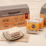 전통 수제 유과 콩유과 선물세트 지리산 예고을 숯불로 구운 한과 : 좋.은.사.람.들