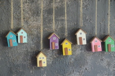 우드 장식품 미니하우스 가랜드 8p : 키큰나무공방