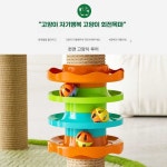 캣타워 캣워커 수직 스크래쳐 고양이집 동나무 원목 등반 프레임 4단 선반 그린칼라 깔끔한 인테리어용품 아이스 실크 라탄 매트 : 사노의가게