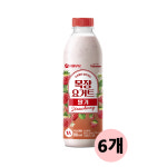 서울우유 목장요거트 딸기750ml 6개 신선함 논산딸기 요구르트 : 우유팡
