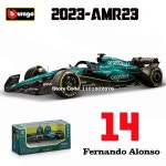 자동차 다이캐스트 모형 미니카 미니어처 Bburago 1:43 F1 애스턴 마틴 아람코 팀 AMR23  알론소 합금 다이 캐스트 모델 장난감 수집품... 