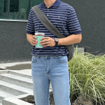 폴로 랄프로렌 남성 클래식핏 소프트터치 단가라 스트라이프 PK 카라티 : 홀리스패션