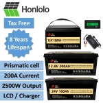 SJY LiFePO4 리튬 다리미 인산염 배터리, 캠핑 보트 태양광 시스템용, 12V, 100AH, 세금 없음 : 유어글로벌마켓
