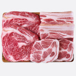 오늘잡은소 한우 한돈 선물세트 행복한세트 설 명절 선물 1.2kg 4팩 : 오늘잡은소