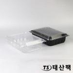 KS-3223 사각용기 밀키트 회 건어물 포장용기 280개 투명 검정 세트 : 태산팩