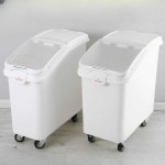 쌀통 밀가루통 대용량 보관함 이동식 곡물통 50L 30L 슬라이드 20L F8890 소형 삽 포함 : 일여행자