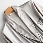 남성 실크 로브 가운 내장고 잠옷 여름 파자마 그린그레이 나이트가운 XXL : 럭샵스토어