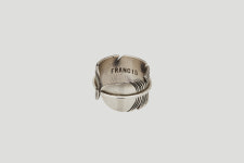 [NATIVE AMERICAN] MELVIN FRANCIS - SILVER FEATHER RING / NA-24S168 : BLUE SUNSET
