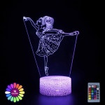 3d 야간 램프 발레리나 피규어 터치 센서 Led 색상 변경 USB 테이블 댄서 컬렉션 선물  룸 : 시구왕자