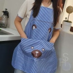 삼안 포켓 곰돌이 앞치마 블루 어린이집앞치마 : 삼안2404