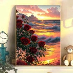 명화그리기 DIY 아크릴 꽃 유화 장미 그리기 캔버스 추상화 그림 1. 별달장미 30x40 : 보따리배송대행