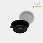 원형용기 AJ-158파이 소 300세트 (흑색) 700ml 반계탕 비빔밥 배달 포장용기 : 용기 홈