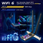 블루투스 호환 5.2 듀얼 밴드 무선 네트워크 카드 어댑터, E-스포츠 게이밍 PC W, WiFi6, 1800Mbps, 2.4G, 5GHz, 802.11AX, PCI-E... 