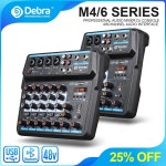 Debra M4 M6 Aduio 믹서 DJ 콘솔, 사운드 카드 포함, 블루투스, PC 녹음, 노래방 마이크, 악기 믹싱 오디오 인터페이스 : 태창엠알오L