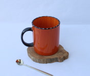 로라 오렌지 머그컵 명품 예쁜 홈카페 감성 이니셜 각인 집들이 선물 : ophir오필