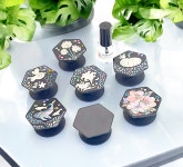 천연자개 자개그립 톡만들기  자개스마트톡 스마트톡 육각 핸드폰그립 스마트톡그립 만들기diy 나전칠기 자개공예diy : 색종이랑한지랑