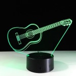 3D 라이트 일렉트릭 기타 환상 램프 LED 7 색 변경 USB 터치 센서 데스크 야간 친구 선물 드롭 : 시구왕자