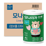 모나리자 점보롤 220m x 16롤 엠보싱 2겹 대용량 화장실 휴지 화장지 : 수민마트