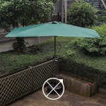 직사각형 하프 파라솔 반쪽 사각 보호 대형 태양 우산 녹색 200x100CM 베이스 없음 : BAM부WOO기