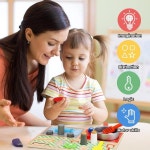 몬테소리 원목 소근육 발달 놀이 장난감 목재   보드 바비큐 쿡 게임 유치원 조기 학습 : 플로레인