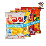 크라운 크크스낵 4번들 / 봉지스낵 기획팩 콘칩 죠리퐁 카라멜콘땅콩 못말리는신짱 : 너만아는과자점