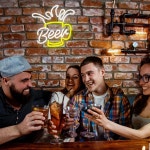 비어 beer 맥주컵 네온 사인 단스탠드 LED 조명 무드등 벽등 주점 술집 클럽 파티 : 봉구앤비