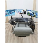 컴퓨터 책상 세트 누워서 게임 쇼파 게으른 모니터 고정 게이밍데스크 책상+거치대(블랙) : 네스트젠A