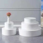 촬영용 스툴 라운드 발판 웨딩룸 피팅룸 옷가게 단상 촬영 받침대 40x10cm : 오이다