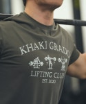 카키그라도 리프팅클럽 남성 반팔 크로스핏 티셔츠 운동복 짐웨어 역도 레귤러핏 우디카키 : KHAKI GRADO