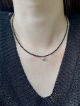 silver925 블랙스피넬 블랙다이아 블랙원석 목걸이 : 다.올