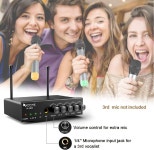 Fifine UHF Dual Channel 무선 핸드헬드 마이크  사용하기 쉬운 가라오케 시스템-K036 : 한릴마켓