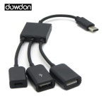 블랙 3 in 1 타입 C to OTG 마이크로 USB 허브 케이블 어댑터 마이크로 USB 허브 휴대 전화/태블릿 pc용 : 글로벌프로큐어
