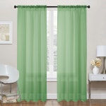 거실 침실을 위한 로드 포켓 커튼 홈 데코용 2개 세트 시어 보일 폴리에스터 커튼 132. : 제이드 바인