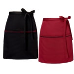 주방 업소용 식당 홀 서빙 포켓 허리앞치마 일식 쉐프 반 앞치마 미니 카페 짧은 랩앞치마 : 비앤채