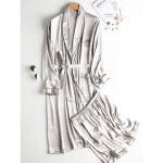 남성 실크 가운 잠옷 파자마 수면 긴팔 부드러운 : 기쁨가게