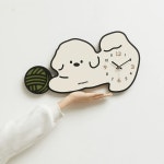 마이글로벌 귀여운 강아지 캐릭터 벽시계 무소음 벽걸이 탁상 시계 : 마이글로벌마켓
