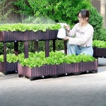 방부목 야외 텃밭 박스 베란다 플랜트 옥상 키우기 3단박스 111x37x21cm : 우더크배송대행