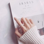 남성 925 실버 데일리 레이어드 실버 반지 R013 신상 : Liang Jianfei