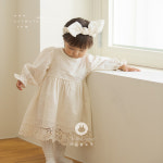 아이보리 청순 긴팔 원피스 촬영 프리미엄 드레스 아기 돌 자매룩추천 : 아림클로젯 용인보정점