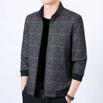 남성 차이나넥 자켓 숏 핏 집업 긴팔 체크무늬 점퍼 K081409 : 플로엔스