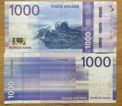 노르웨이 2019년 발행 1000크로네 지폐 사용제 : 코인트리