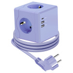 티메코 SF02 SF코팅 큐브 디자인 멀티탭 고용량 USB C타입 케이블형 1.8m : 케이하이몰