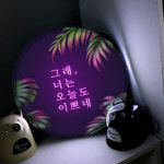 너는 오늘도 예쁘네 LED액자 지름 25cm : njbee