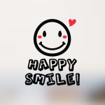 해피 스마일 1 스티커 데코스티커 귀여운 웃음 레터링 : 그림놀이터