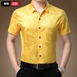 남자 댄스복 셔츠 무대복 라틴 사교 여름 상의 남성 A. M : 유에스월드